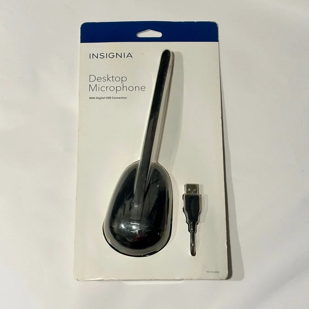 Insignia Desktop Microphone NS-PAUM50 Digital‎ USB Wired Black PC Mac New